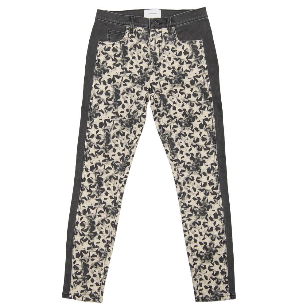 New Current/Elliott Black Star Printed High Rise Ankle Skinny Jeans Size 27
